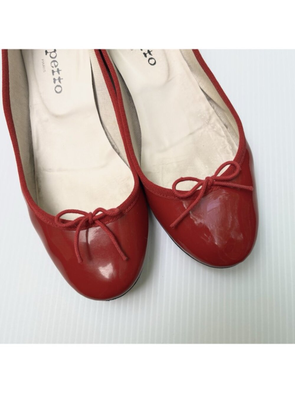 Repetto Red Leather Ballet Flats - Picture 2 of 5